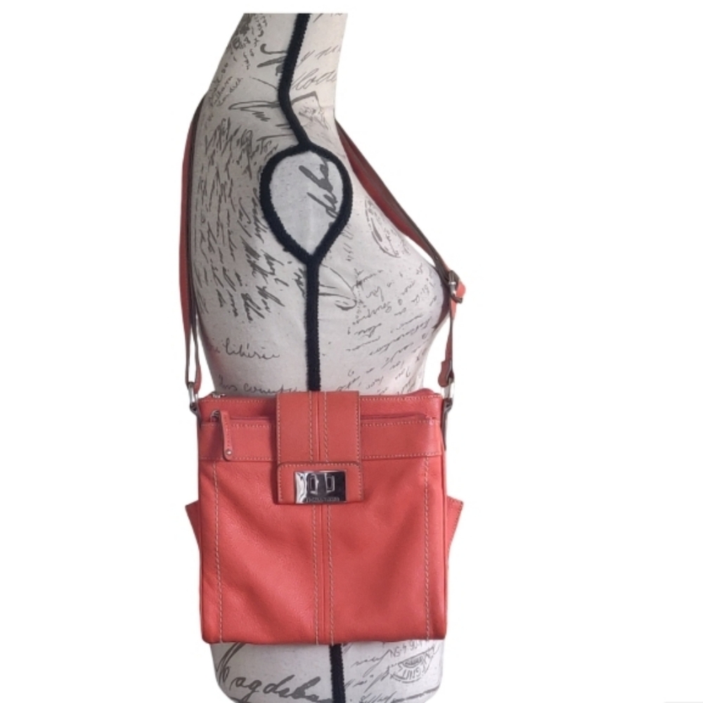Tignanello Coral Leather Crossbody.